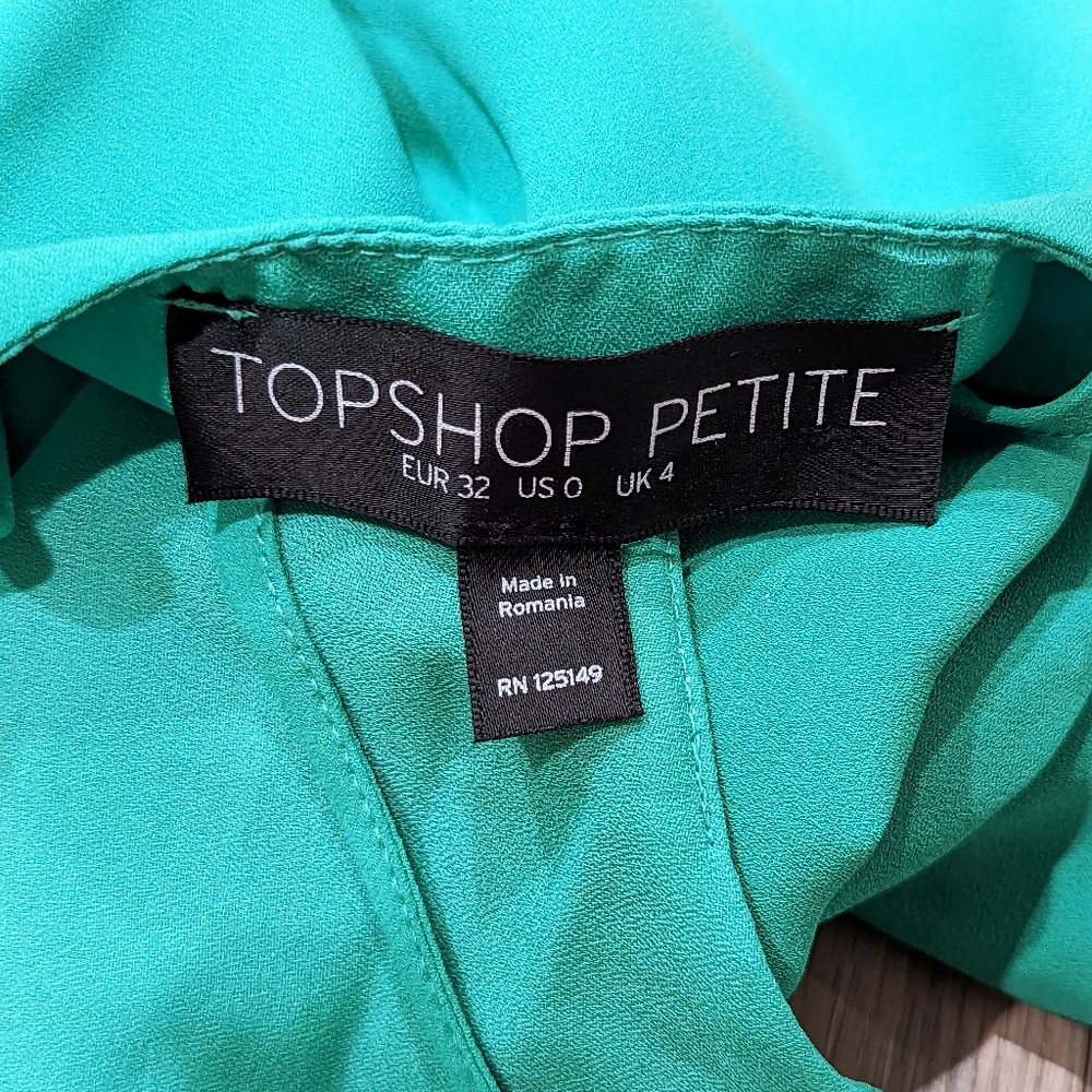Topshop Spaghetti Strap Mini Slip Dress Kelly Green Size 0P - Picture 3 of 4